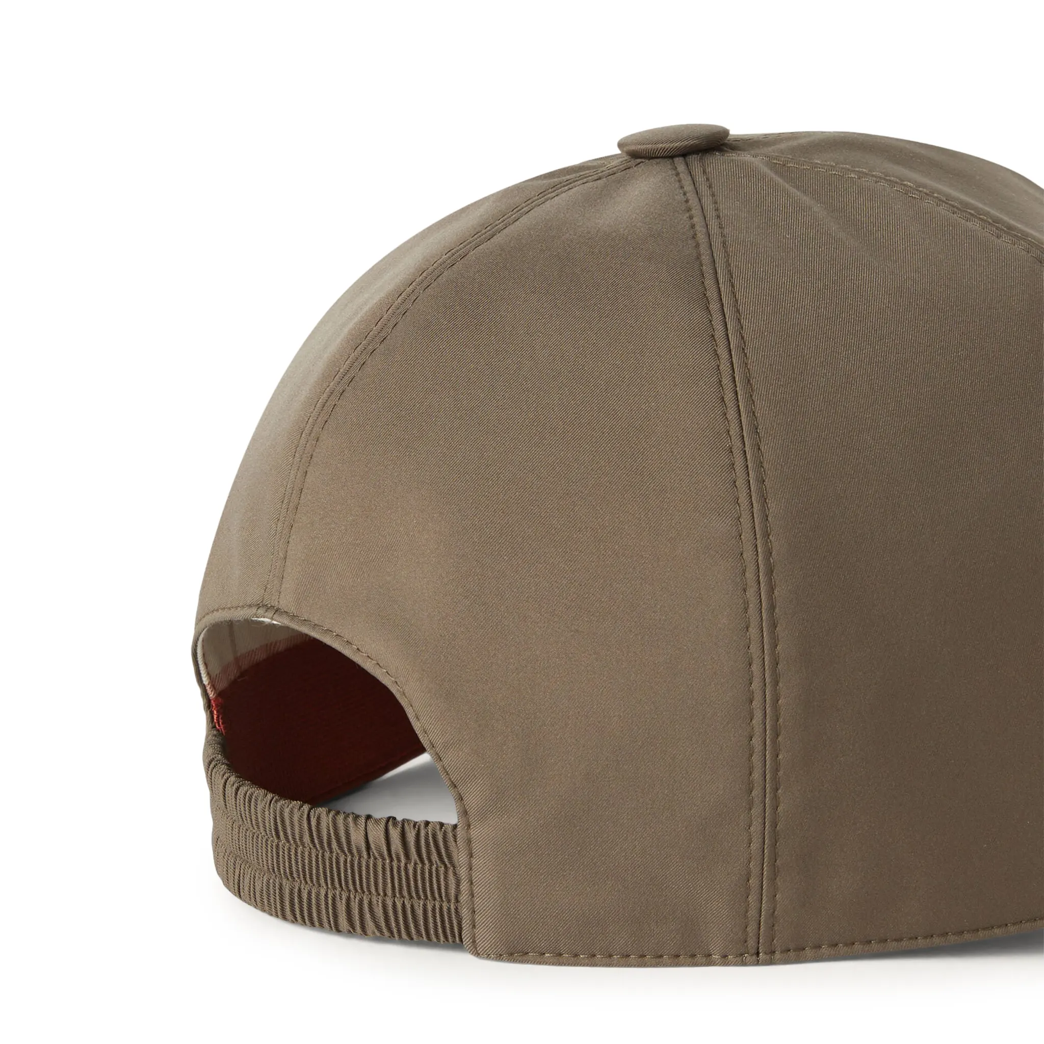 Back View of Loro Piana Microfibre Storm System Taiga Ivory Baseball Cap FAP9958_B4VX